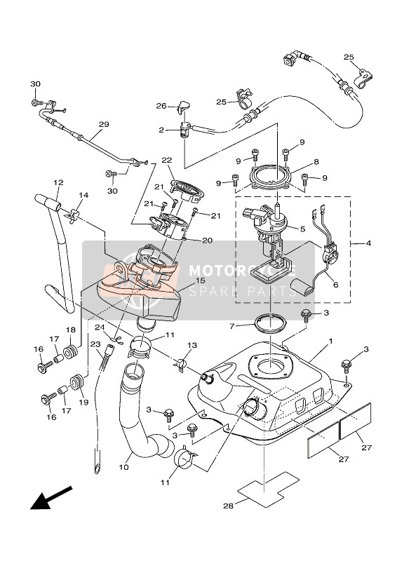 Yamaha DELIGHT 2018 Fuel Tank for a 2018 Yamaha DELIGHT